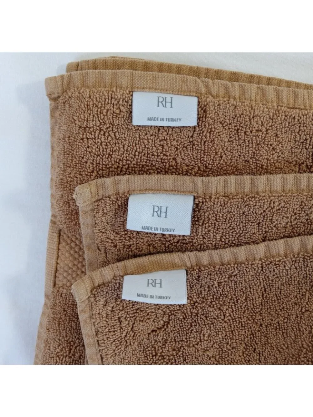 Restoration Hardware Turkish Cotton 3-Piece Burnt Caramel Hand Towel Wash Cloths